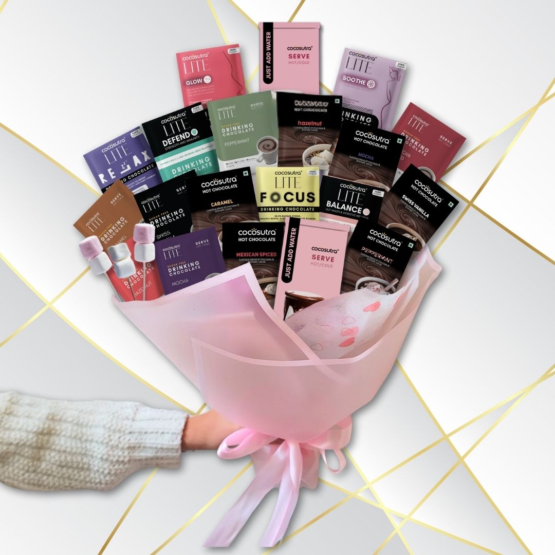 Just for Dad | 20 Drinking Chocolate Blends + Marshmallows, Candle & Message Card, 600g, Father's Day Special