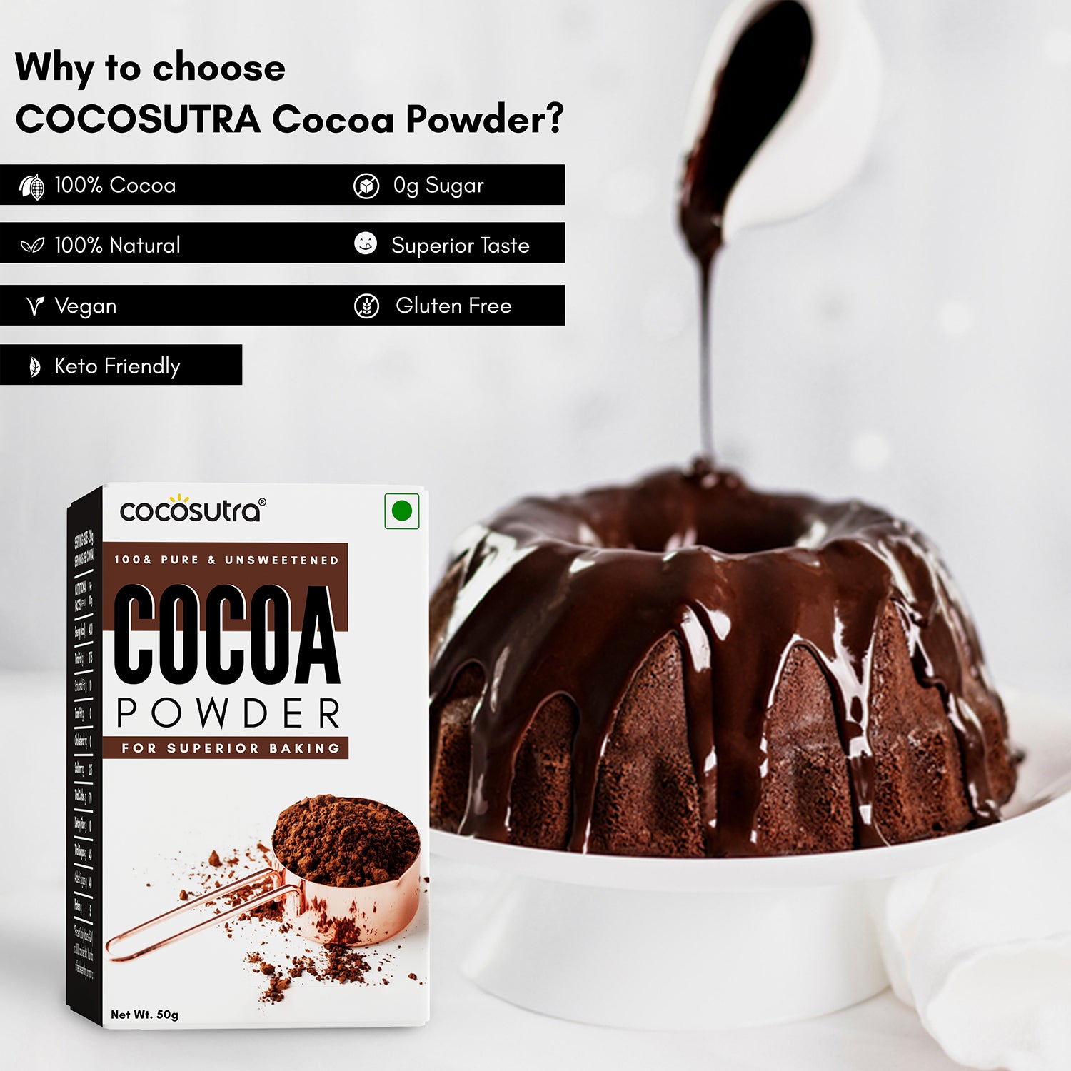 Cocoa Powder, 100g | Pack of 2 | 50g each