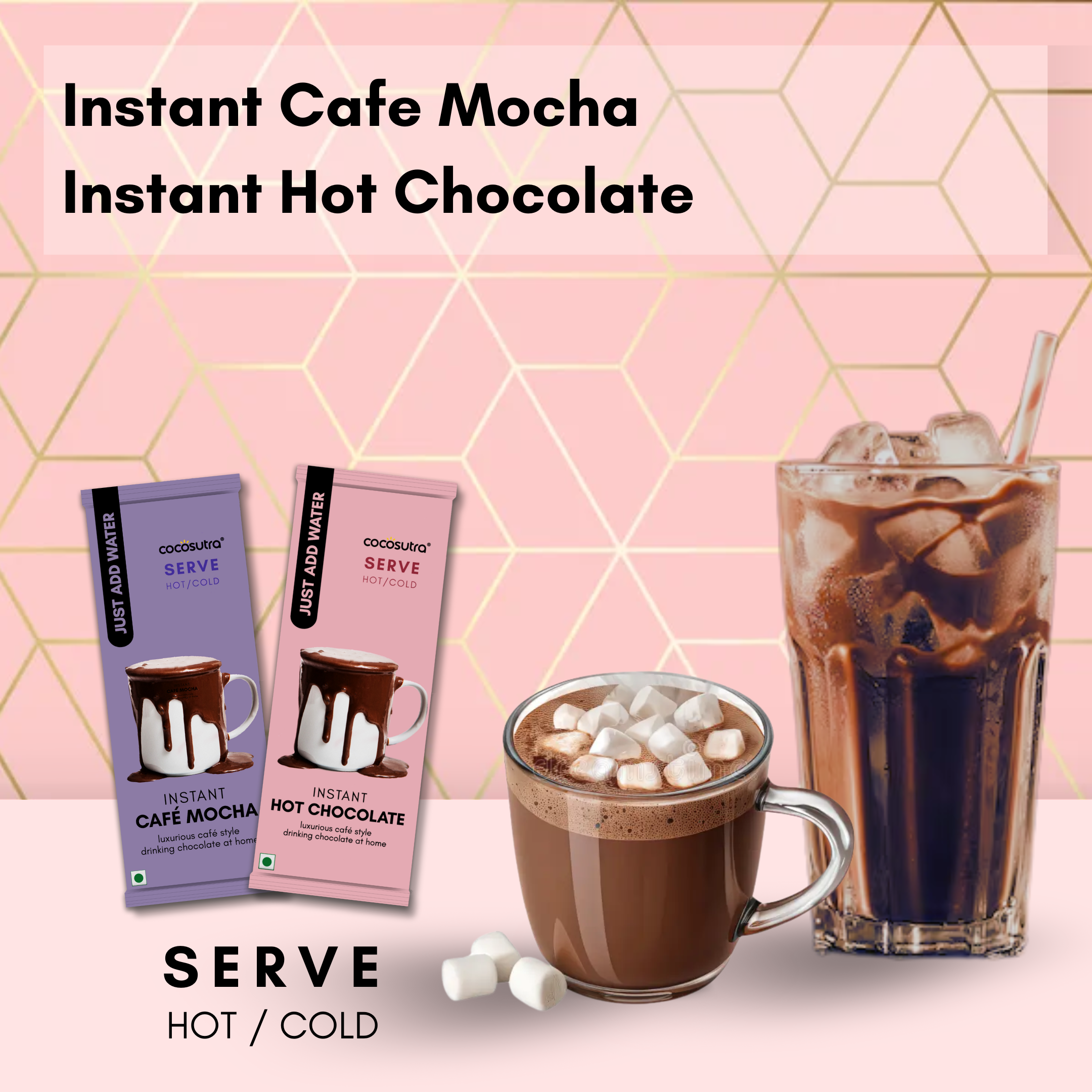 Valentine Special Gift | Bouquet of Love! | Box of 20 drinking chocolate with Marshmallow, Votive Candle & Message Card, 600g