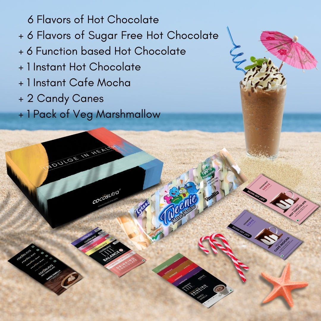 ALL in ONE | Drinking Chocolate Set | Box of 20 drinking chocolate with Marshmallow & Candy Cane, 600g