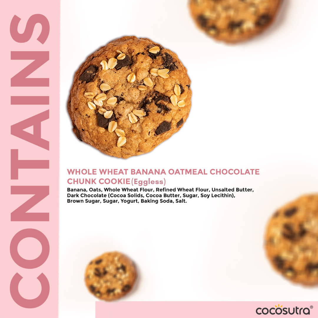 Whole Wheat Banana Oatmeal Chocolate Chunk Cookies | 40g each