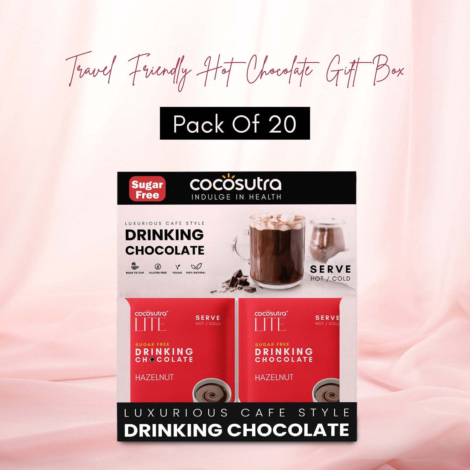Sugar Free Drinking Chocolate Mix - Hazelnut | 20 Single Serves