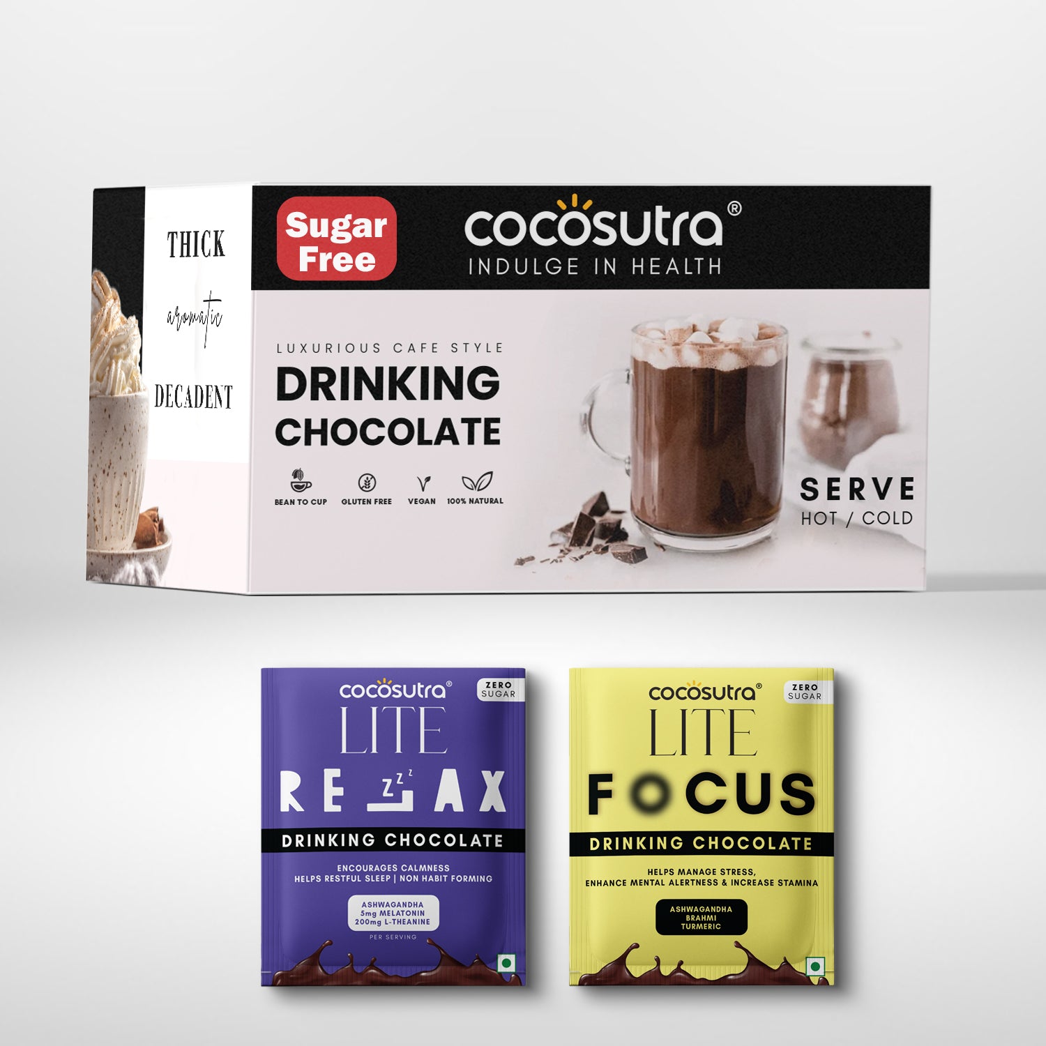 FOCUS & RELAX - Sugar Free Drinking Chocolate Mix