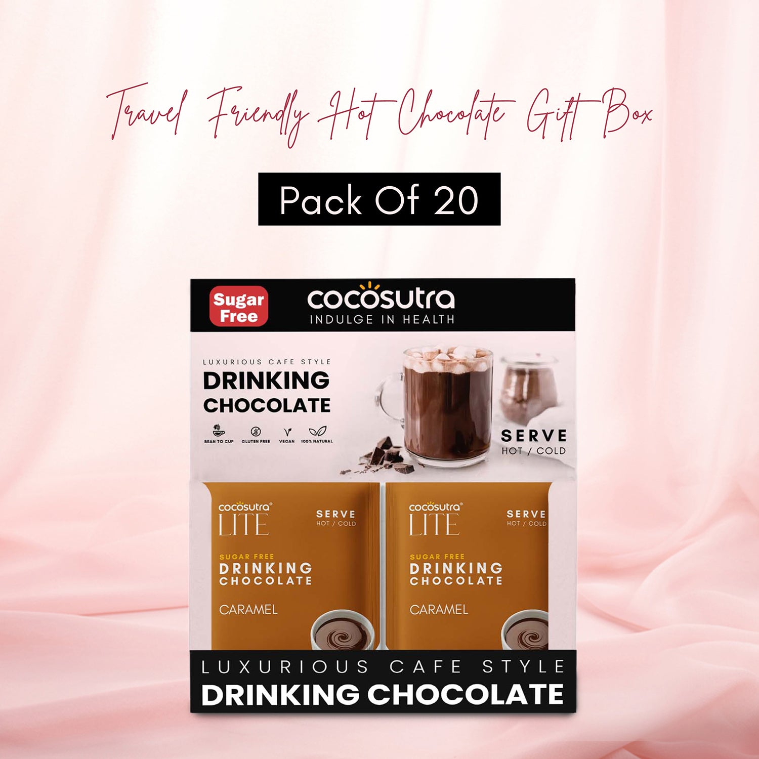 Sugar Free Drinking Chocolate Mix - Caramel | 20 Single Serves
