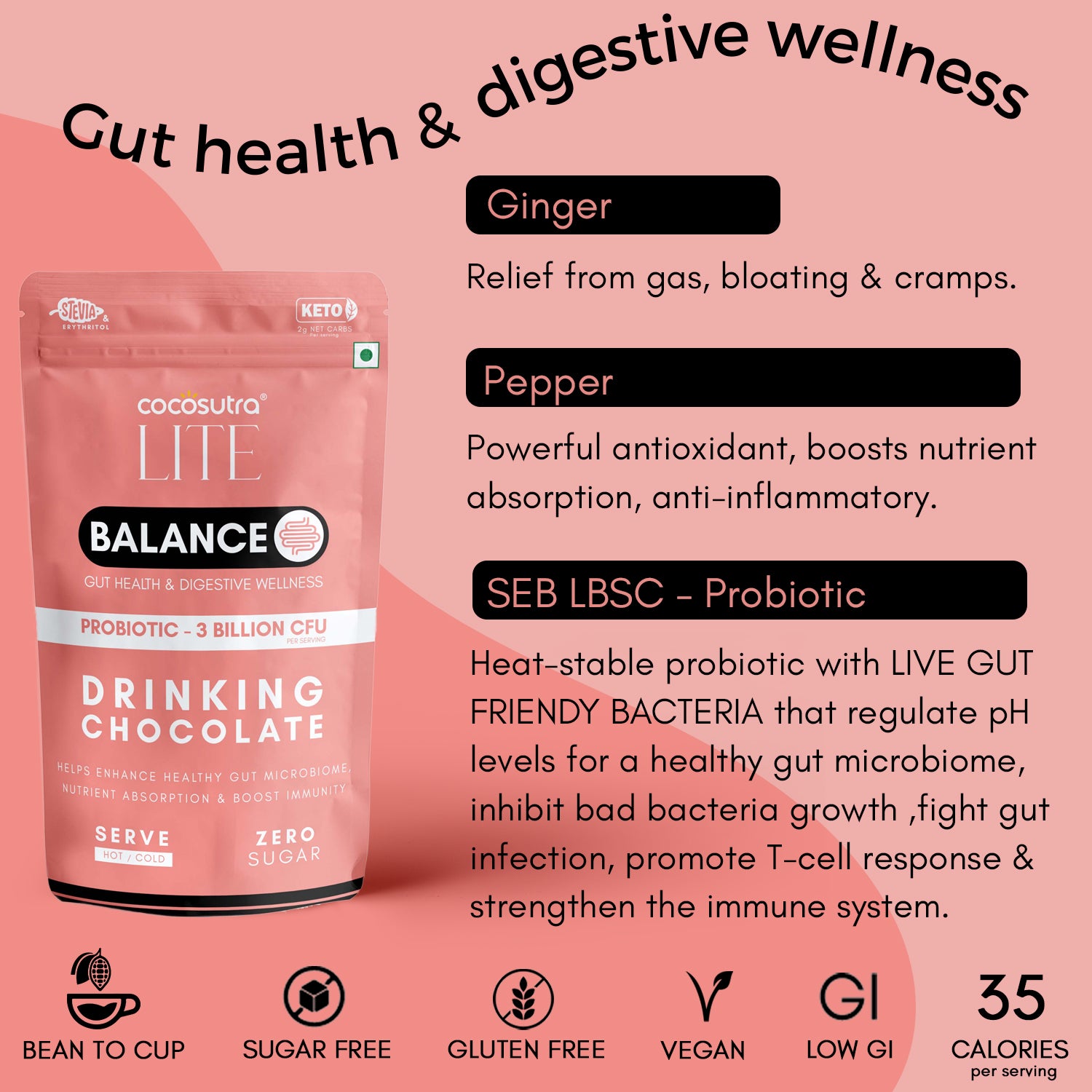 Cocosutra - Balance Sugar Free Drinking Chocolate