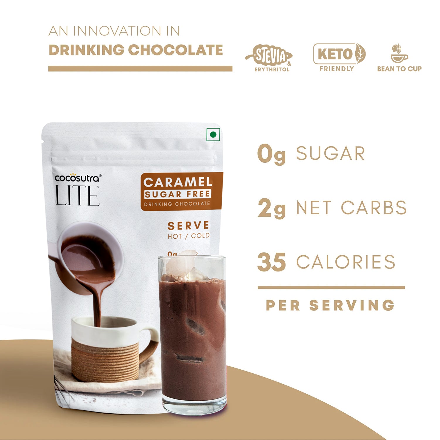 Cocosutra - Caramel Sugar Free Drinking Chocolate