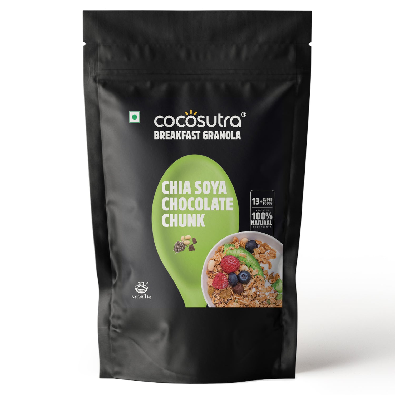 Chia Soya Chocolate Chunk Breakfast Granola | 1 Kg