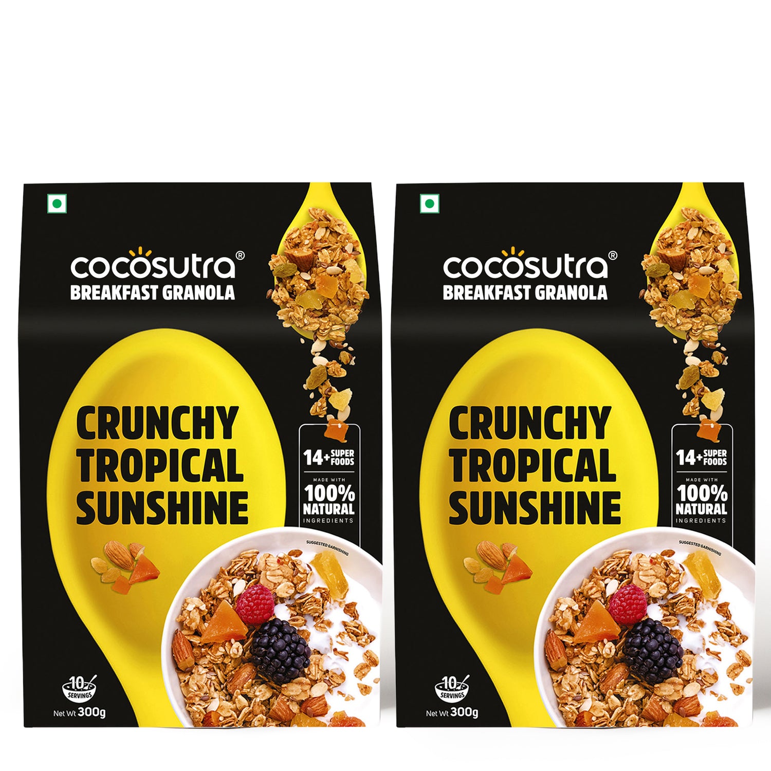 Crunchy Tropical Sunshine Breakfast Granola | Box of 2 | 300 g each