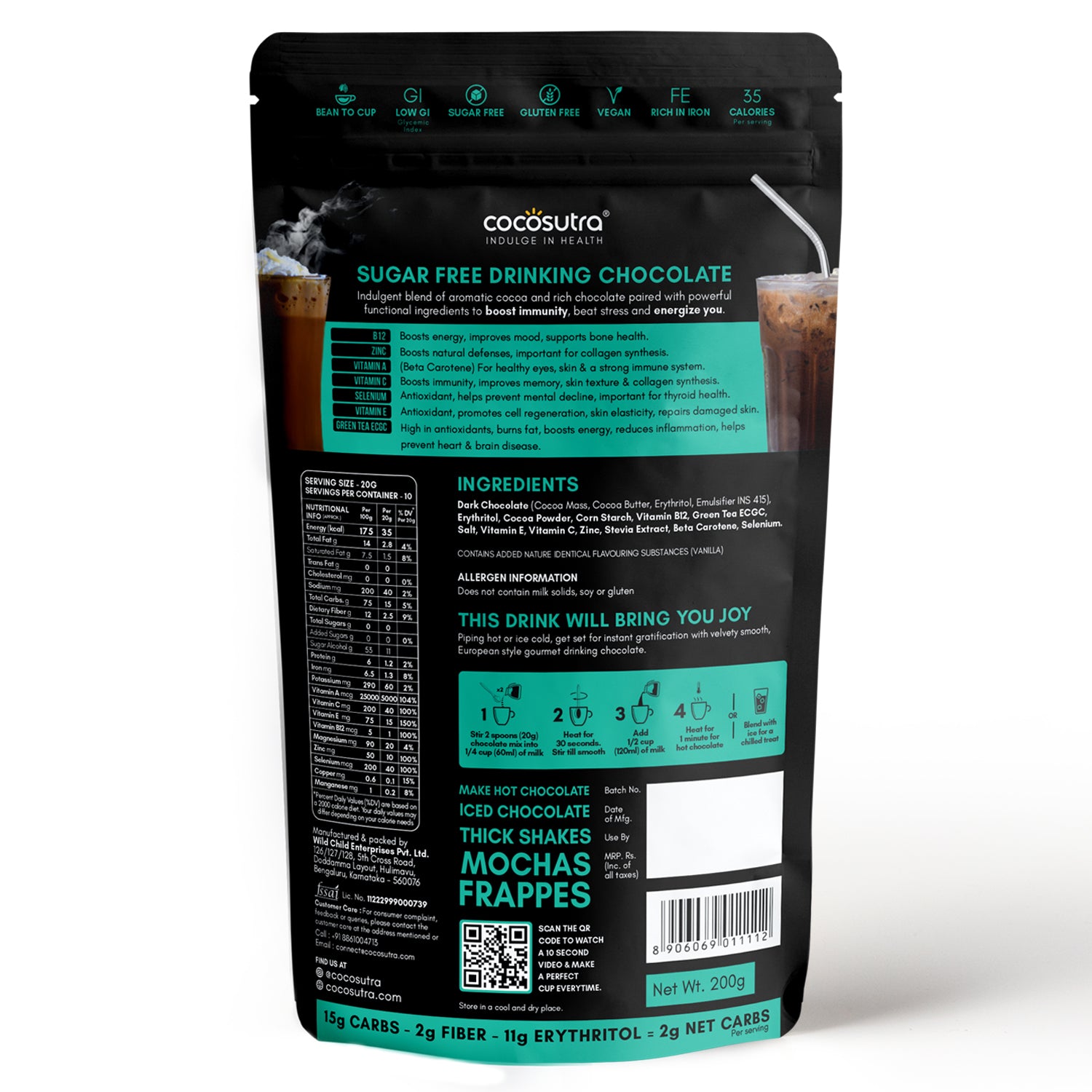 DEFEND - Sugar Free Drinking Chocolate Mix | For Strength & Immunity