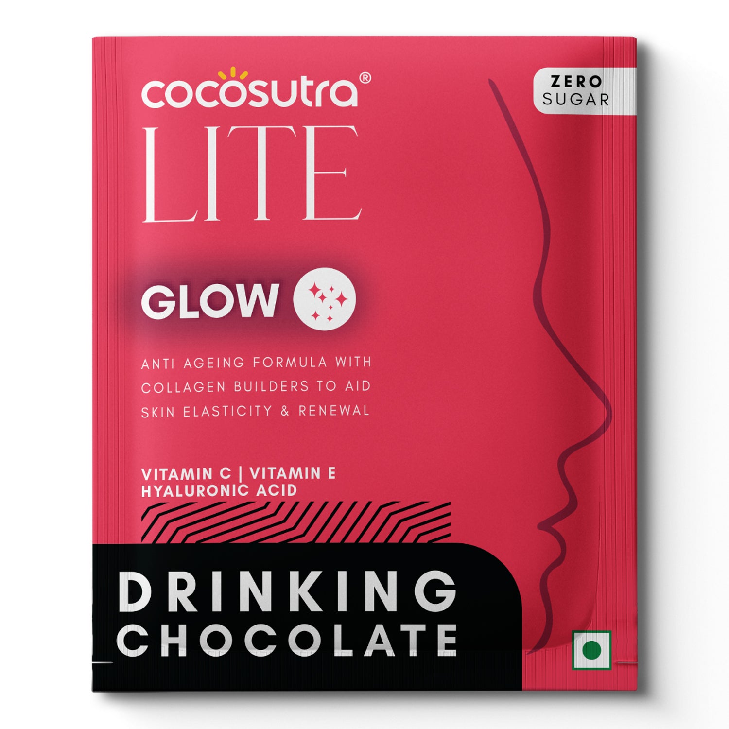 Glow | SUGAR FREE Drinking Chocolate Mix | For Skin Elasticity & Renewal