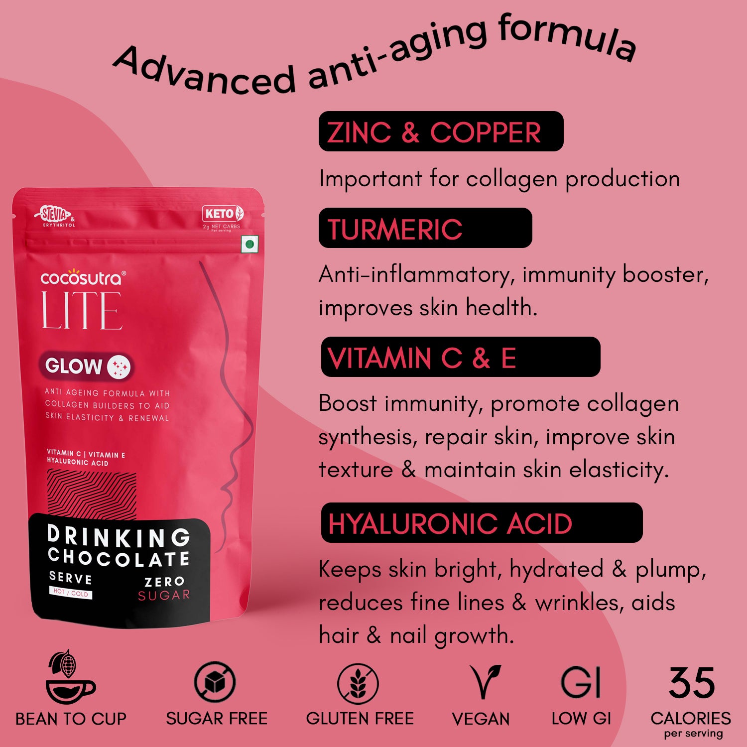 Cocosutra Glow Sugar Free Drinking Chocolate