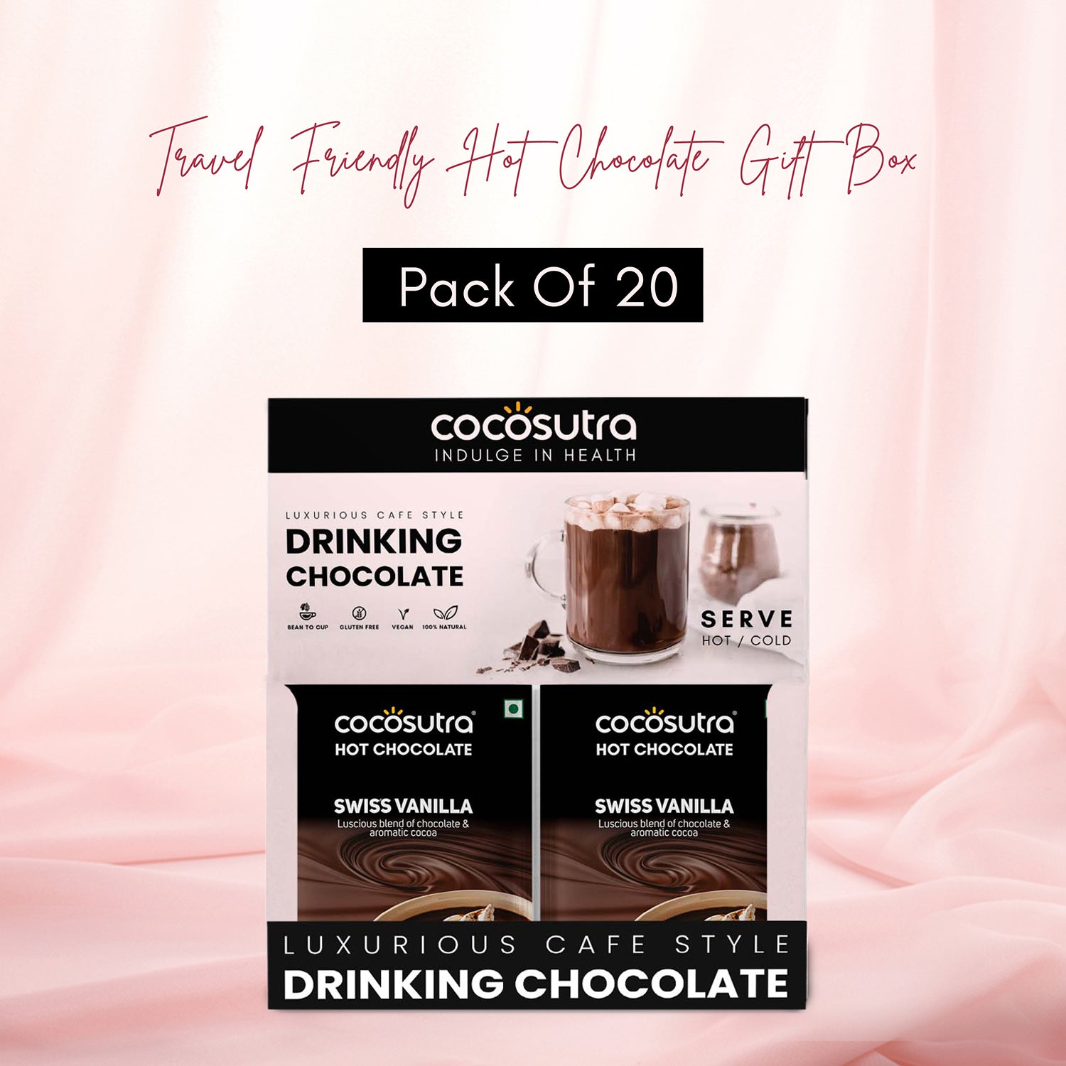 Drinking Chocolate Mix - Swiss Vanilla | 20 Single Serves