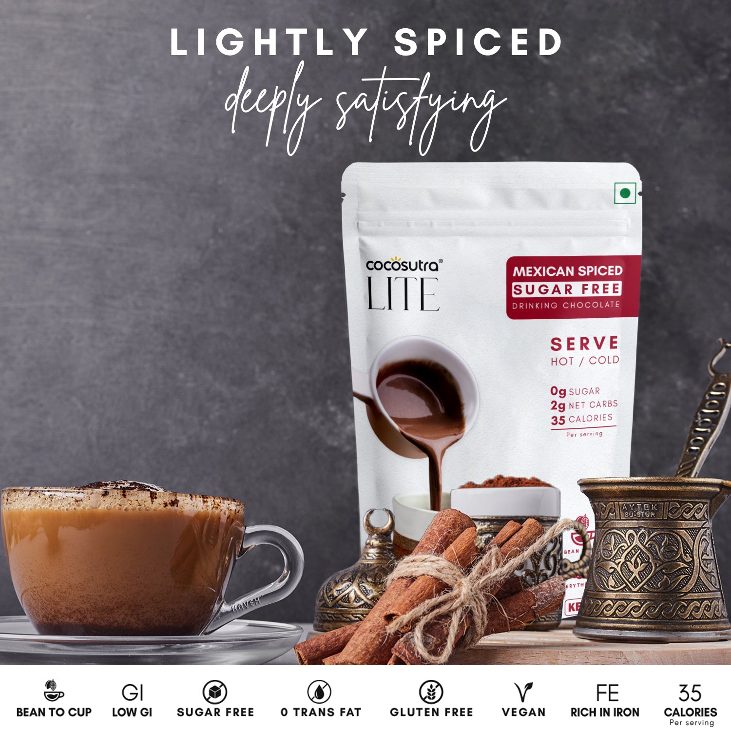 Sugar Free Drinking Chocolate Mix - Mexican Spiced | 200 g
