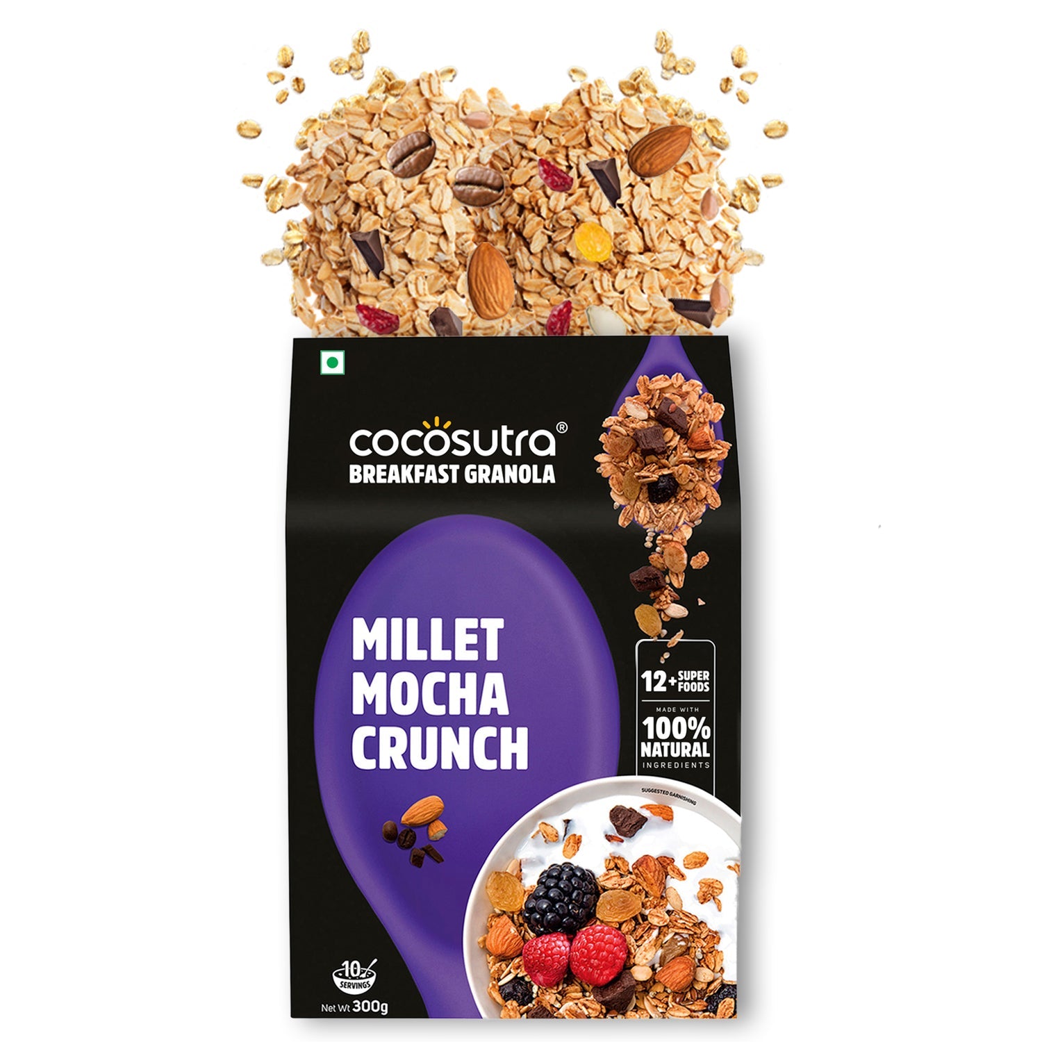 Millet Mocha Crunch Breakfast Granola | Box of 2 | 300 g each