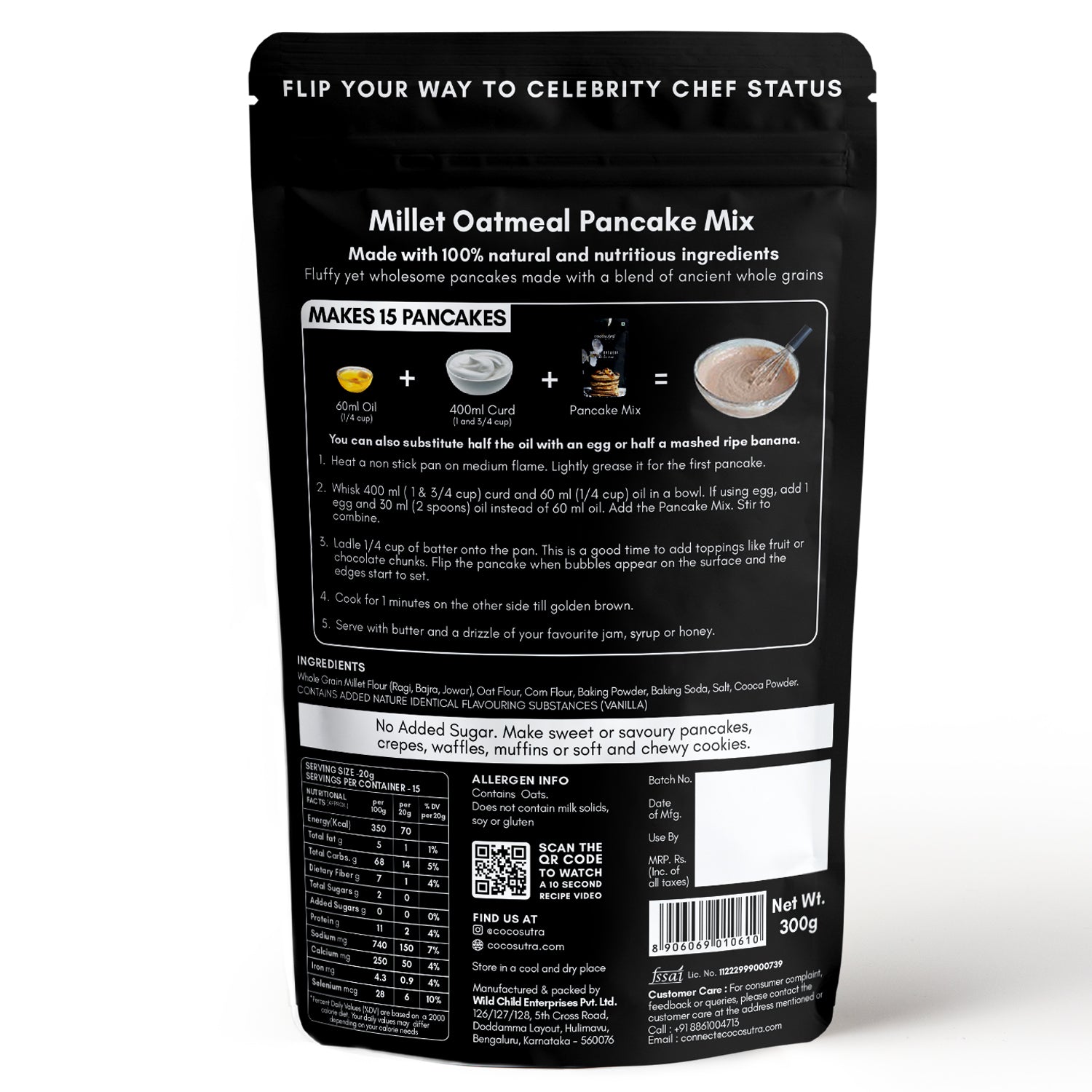 Millet Oatmeal Pancake Mix | 300 g