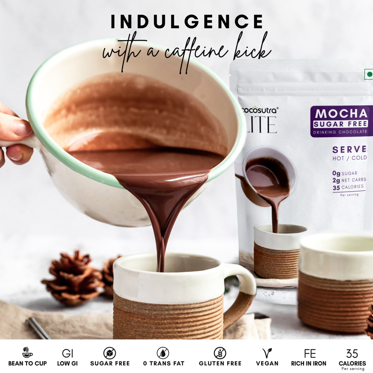 Sugar Free Drinking Chocolate Mix - Mocha | 200 g