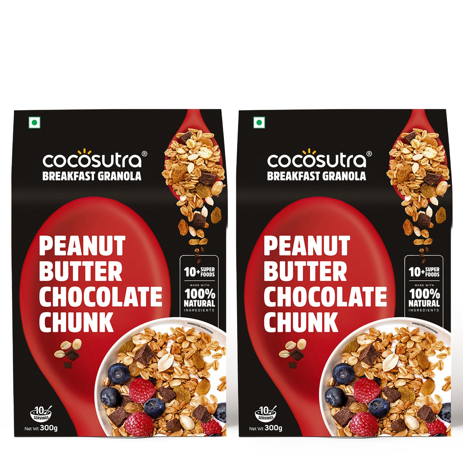 Peanut Butter Chocolate Chunk Breakfast Granola | Box of 2 | 300 g each