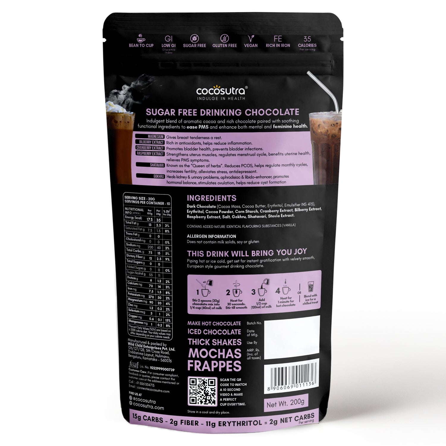 SOOTHE - Sugar Free Drinking Chocolate Mix | For Feminine Health & PMS