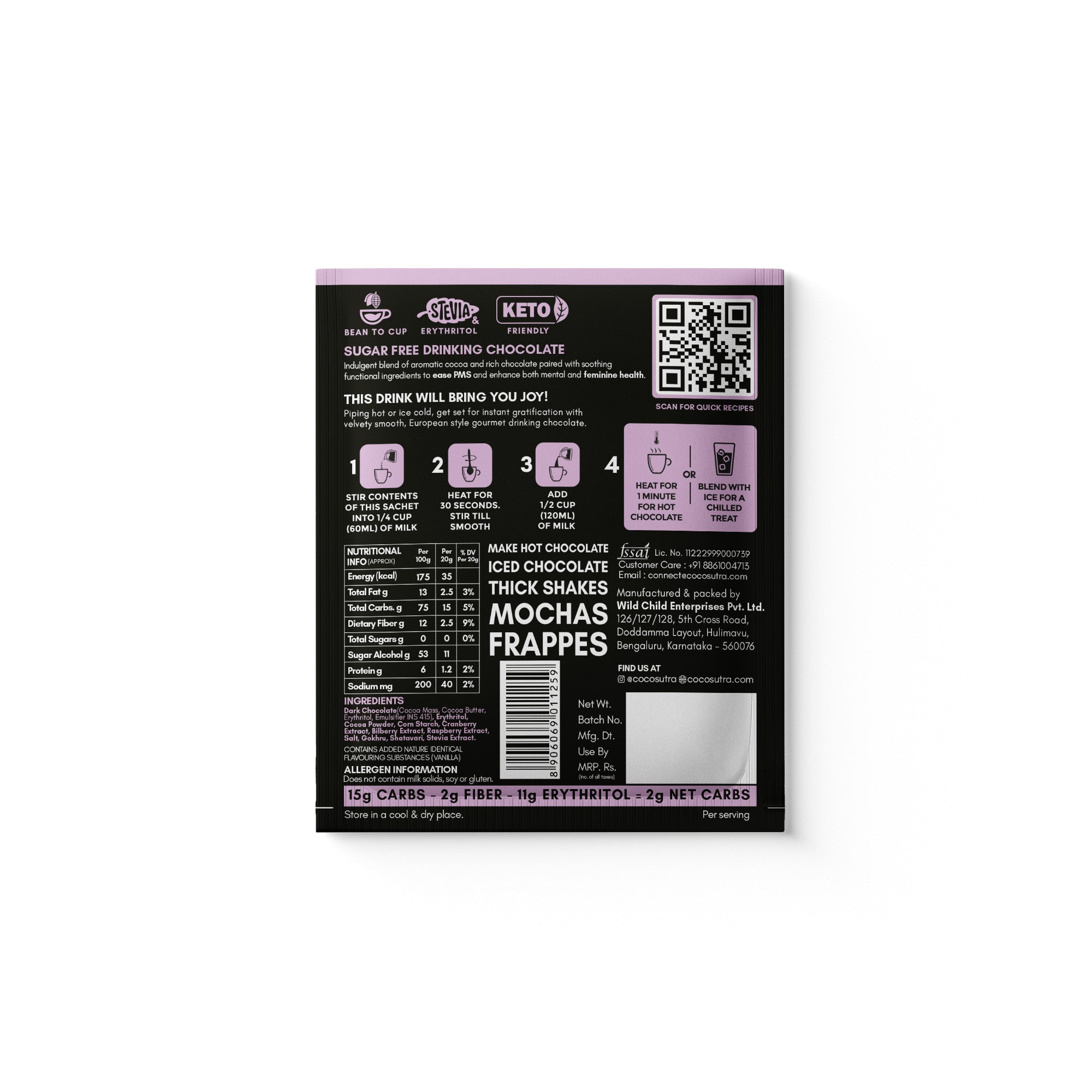 Soothe | SUGAR FREE Drinking Chocolate Mix | For Feminine Health & PMS