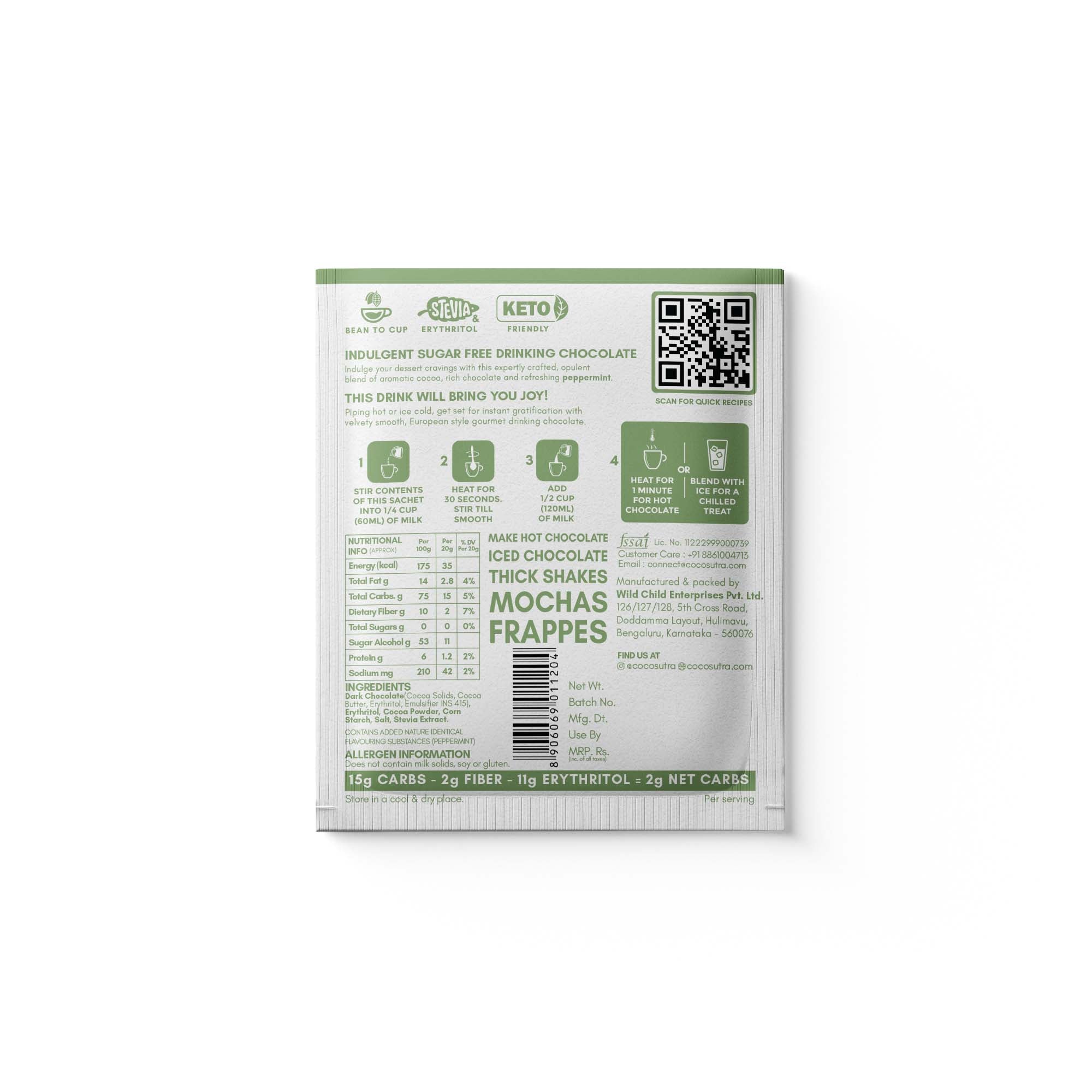 Peppermint | SUGAR FREE Drinking Chocolate Mix