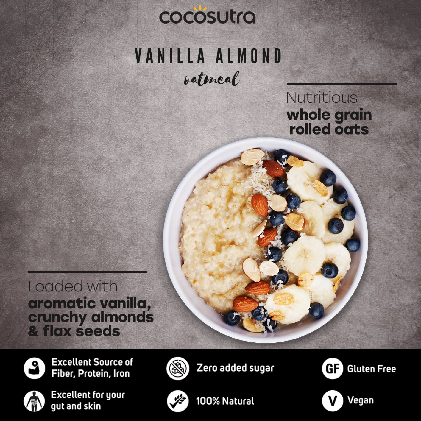 Vanilla Almond Oatmeal - Breakfast Sorted Hamper - Cocosutra