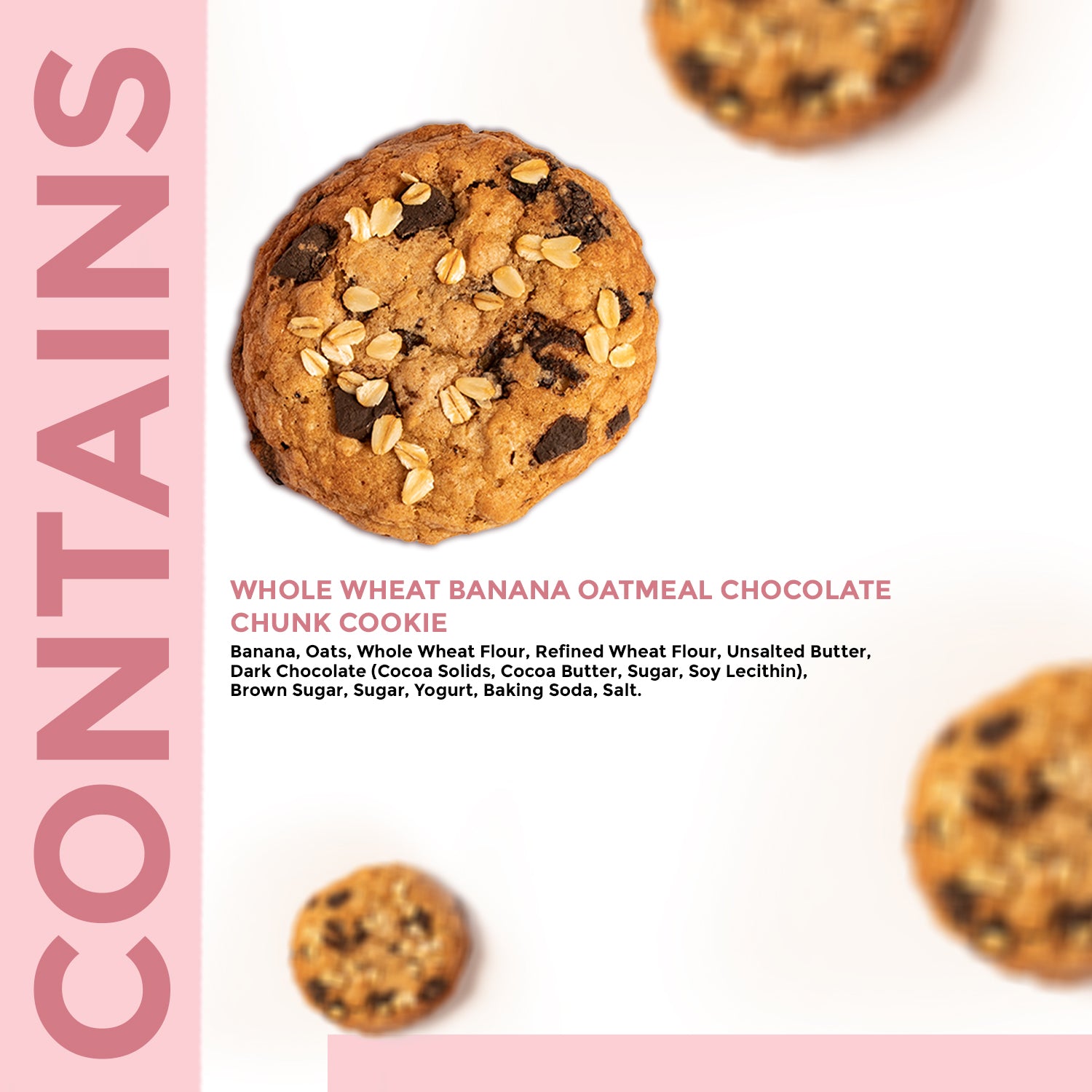 Whole Wheat Banana Oatmeal Chocolate Chunk - Box of 8 Cookies - Eggless