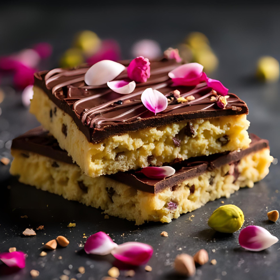 Rose & Pistachio Chocolate Cookie (Burfi-Style)
