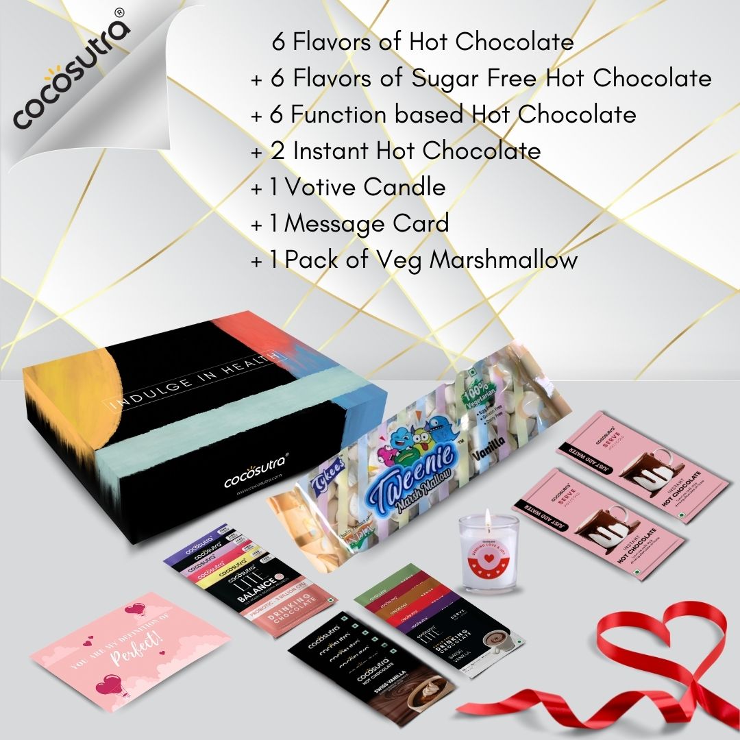Just for Dad | 20 Drinking Chocolate Blends + Marshmallows, Candle & Message Card, 600g, Father's Day Special