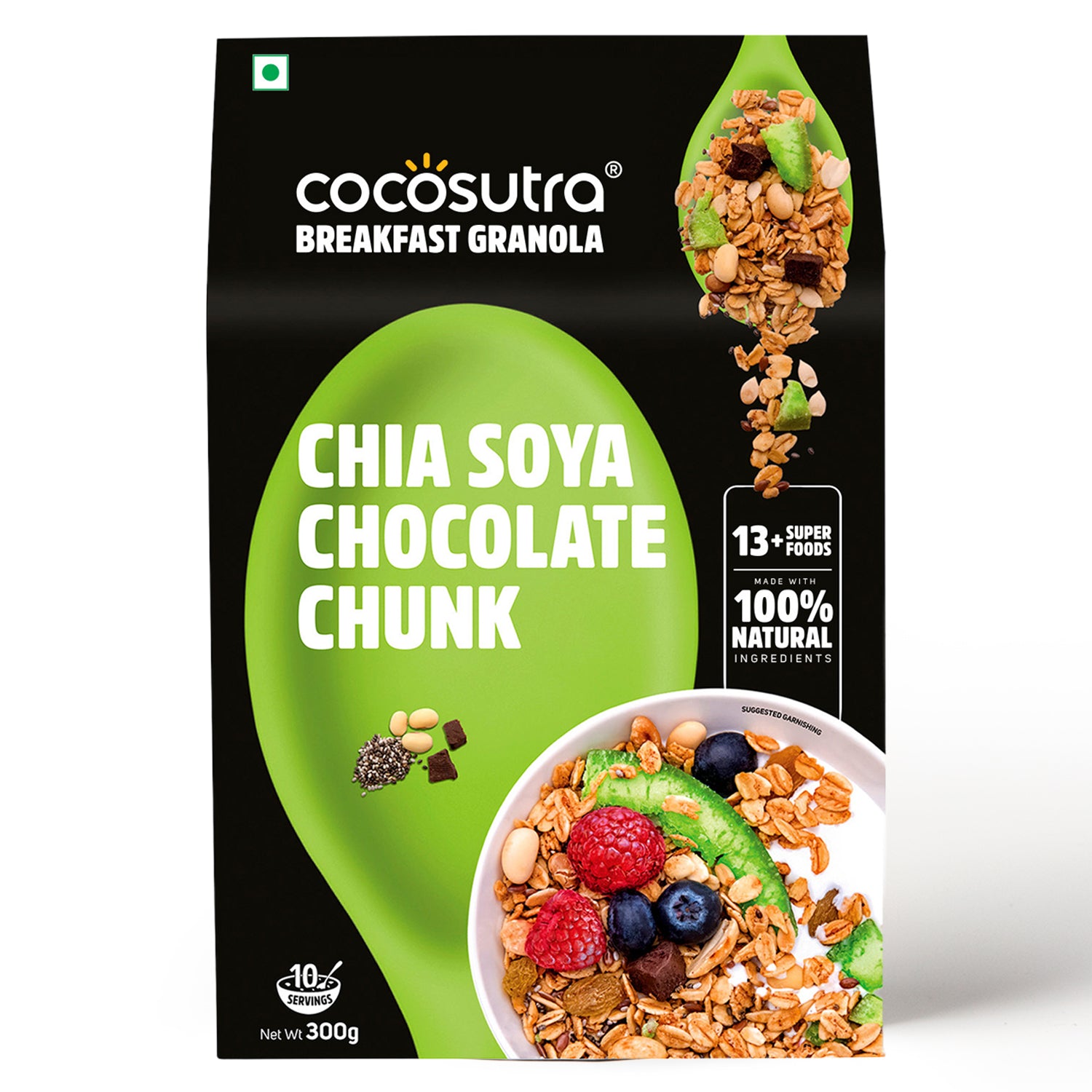 Chia Soya Chocolate Chunk Breakfast Granola | 300 g