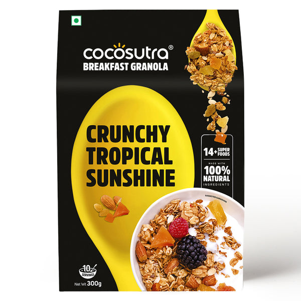Crunchy Tropical Sunshine Breakfast Granola - Fruit & Nut Blend | 300 g