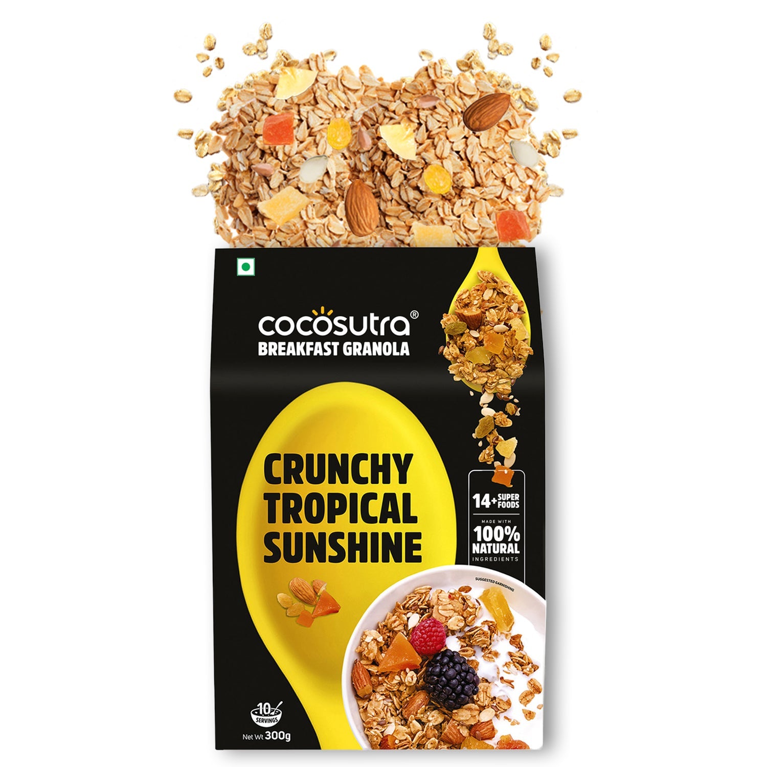 Crunchy Tropical Sunshine Breakfast Granola | Box of 2 | 300 g each