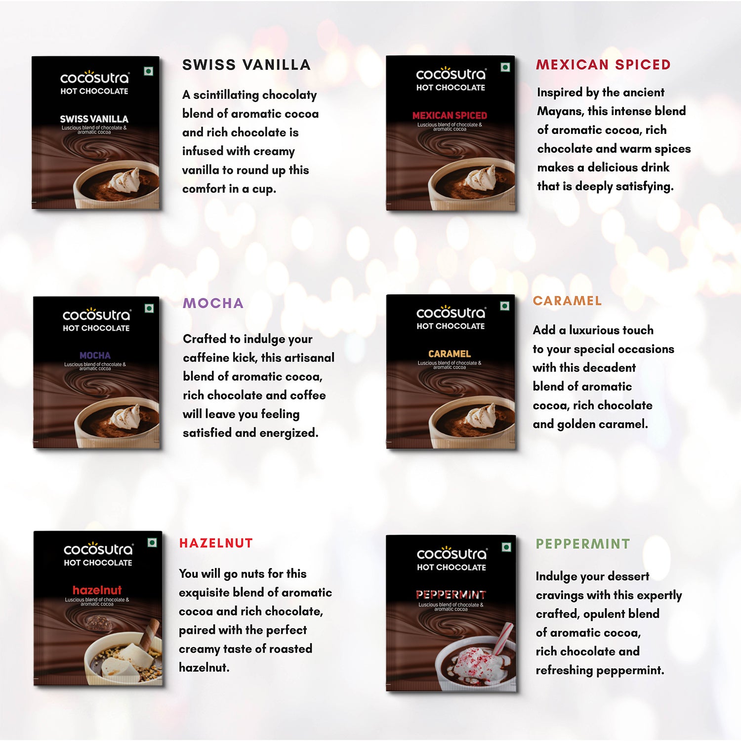Hot Chocolate Hamper | 6 Drinking Chocolate Flavors