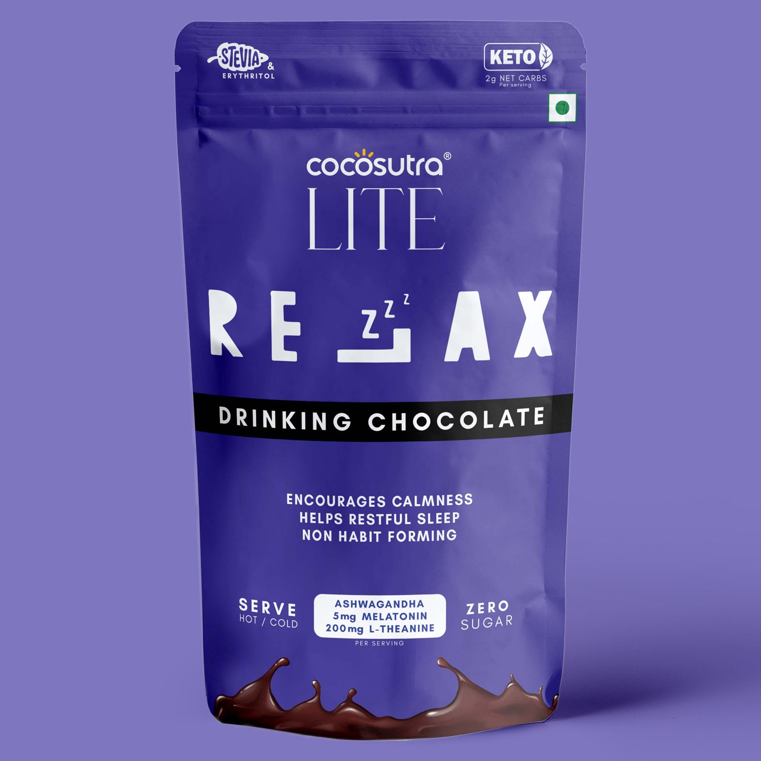 RELAX - Melatonin Based Sugar Free Drinking Chocolate Mix