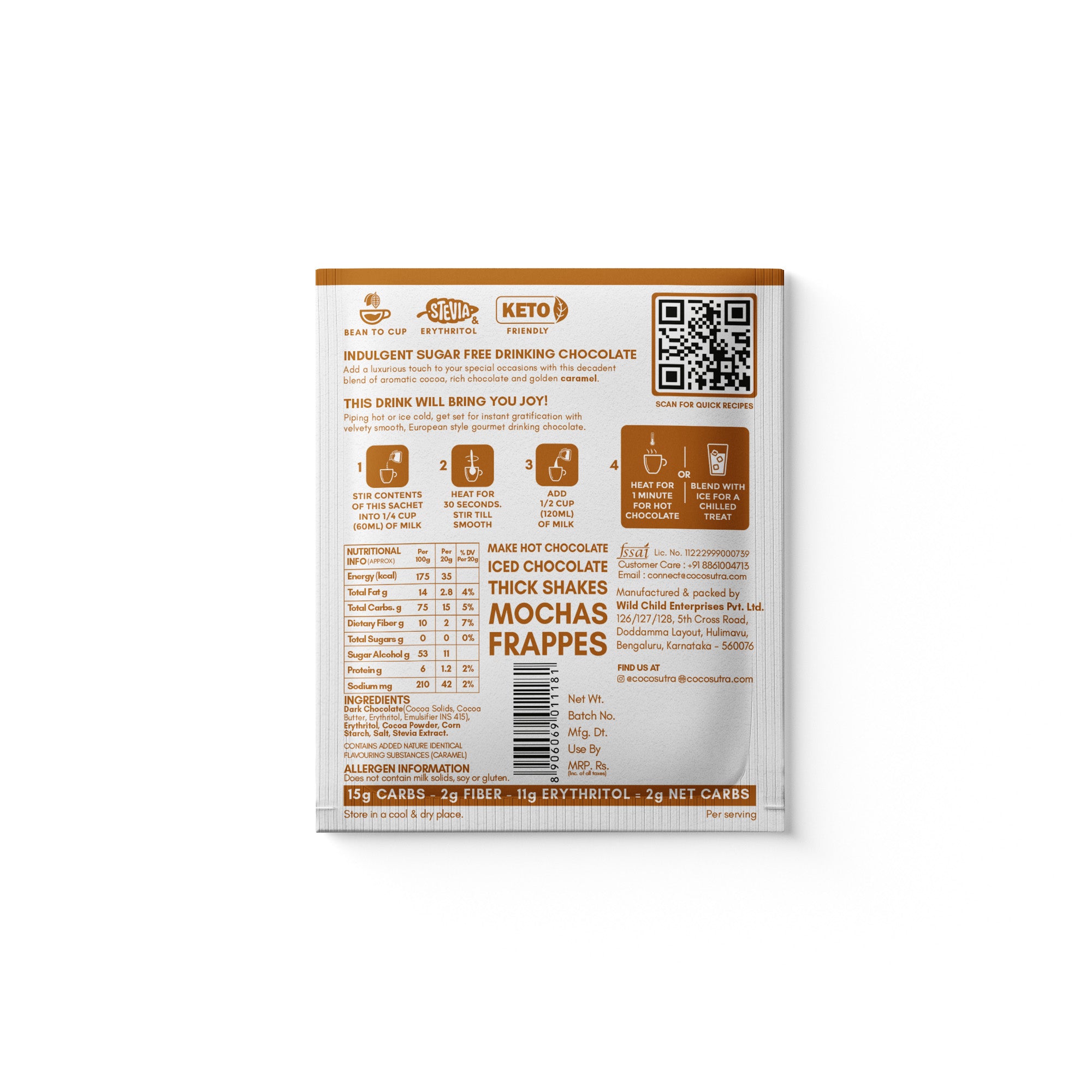 Caramel | SUGAR FREE Drinking Chocolate Mix