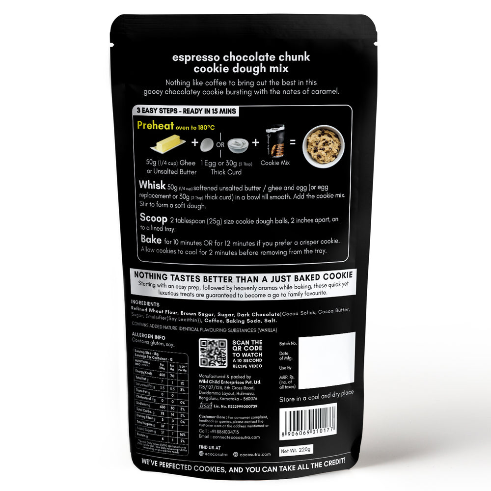 Feel Good Dough Organic Multi-Purpose Chocolate Dough Mix Bags - 5 bags x 16oz case main image 1