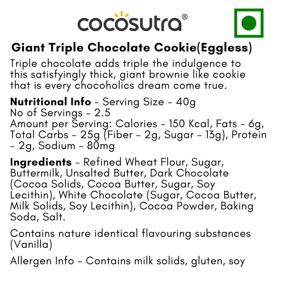 1x Giant Triple Chocolate, 100g (eggless)