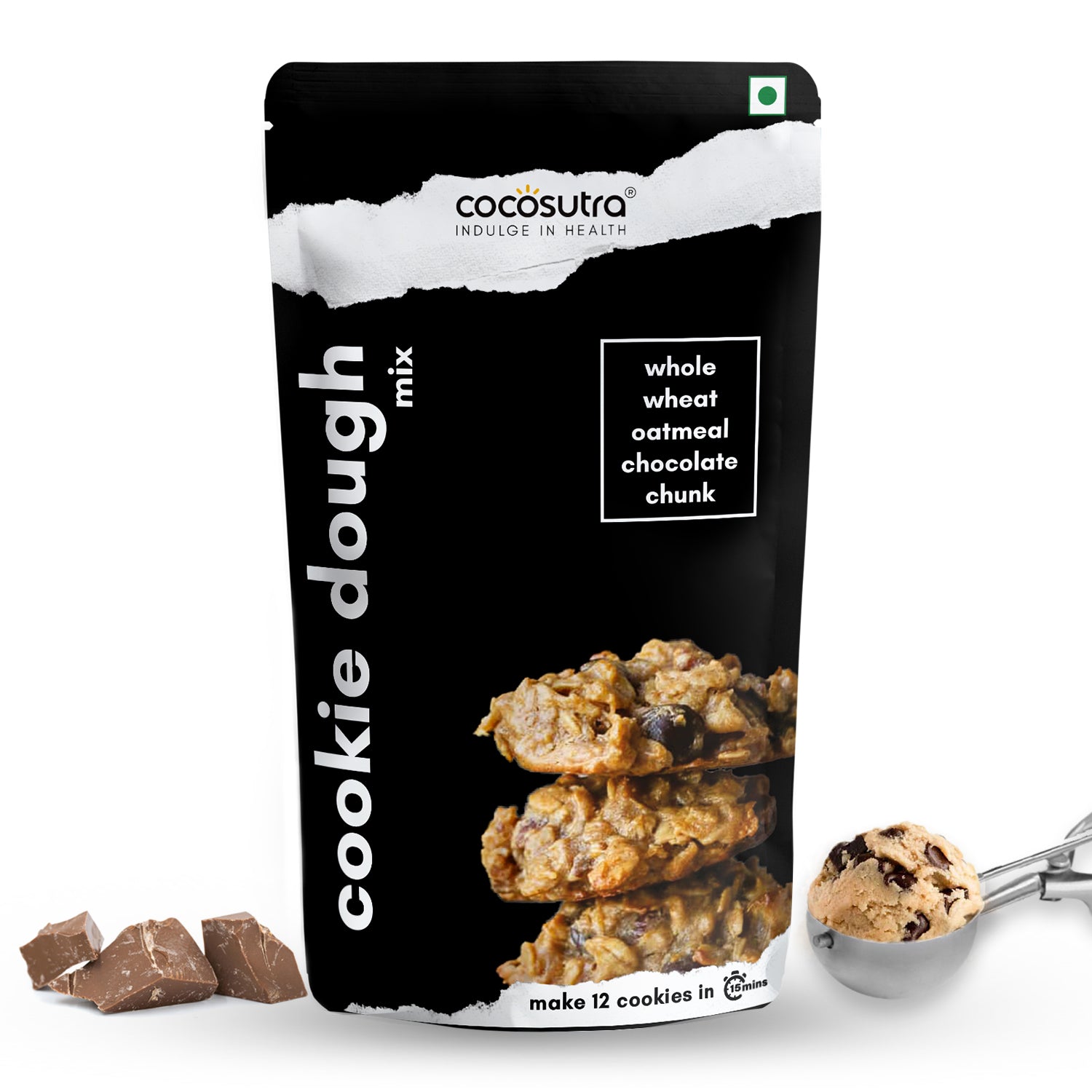 Whole Wheat Oatmeal Chocolate Chunk Cookie Dough Mix | 200 g