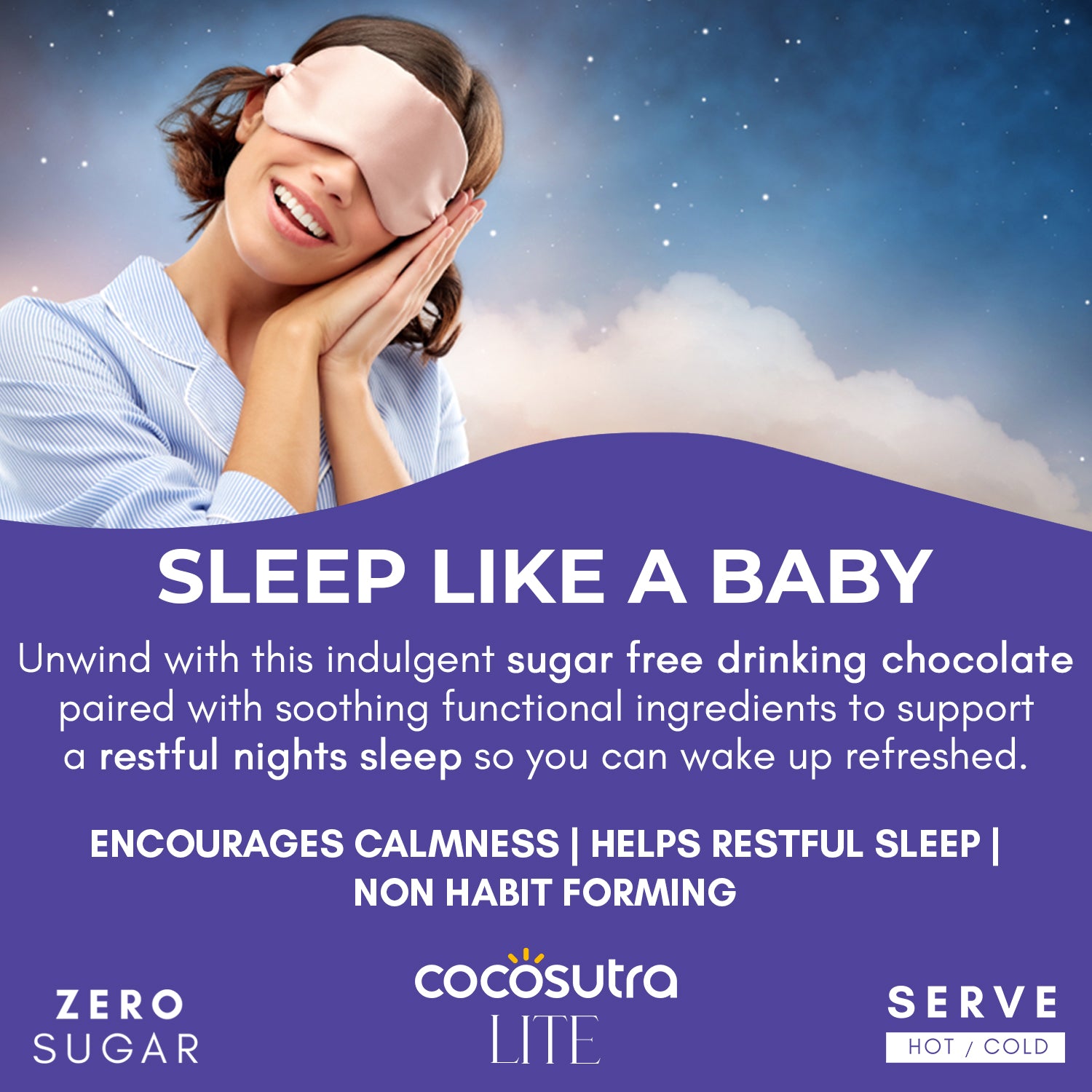 Cocosutra Relax - Sugar Free Drinking Chocolate Mix - Melatonin Supplement for Restful Sleep Support - Benefits