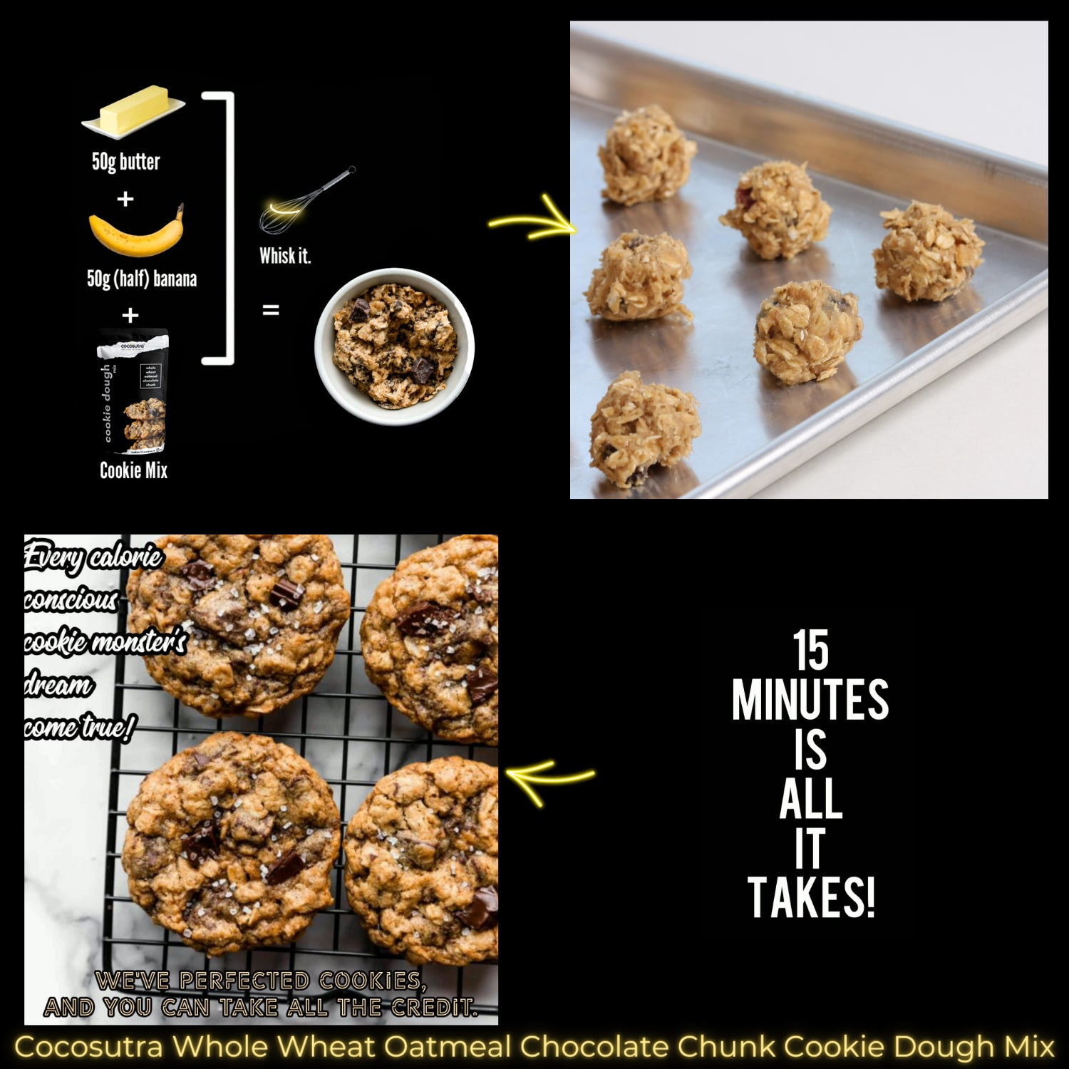 Whole Wheat Oatmeal Chocolate Chunk Cookie Dough Mix - Recipe